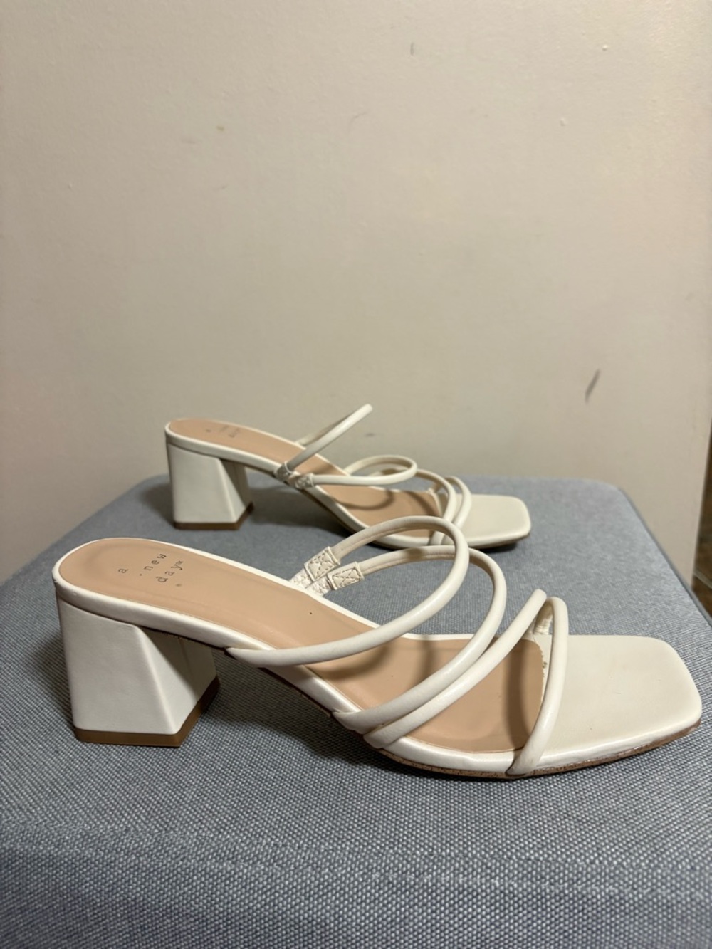 a new day White Strappy Block Heel Sandals